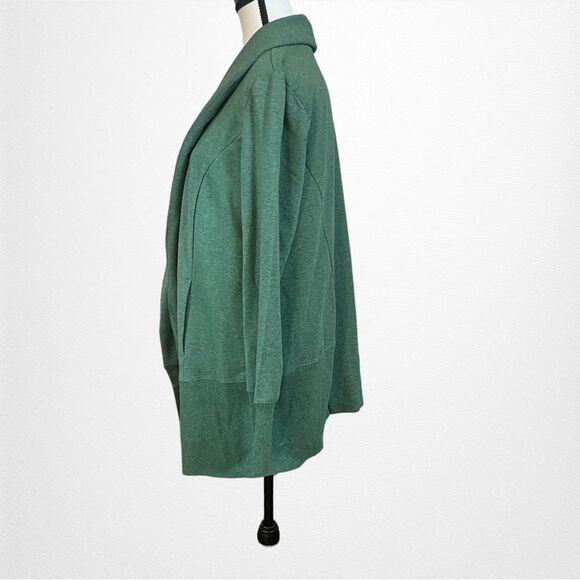 H by Halston French Terry Open Front Jacket with Ribbed Trim Size Small - Picture 2 of 8